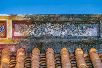 Decoration of the Hien Lam Cac house in the Imperial City with the Purple Forbidden City within the...