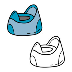 Vector illustration coloring page of doodle potty for children and scrap book