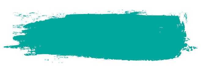 Turquoise brush stroke isolated on white background. Trendy brush stroke vector for ink paint, grunge backdrop, dirt banner, watercolor design and dirty texture. Brush stroke vector