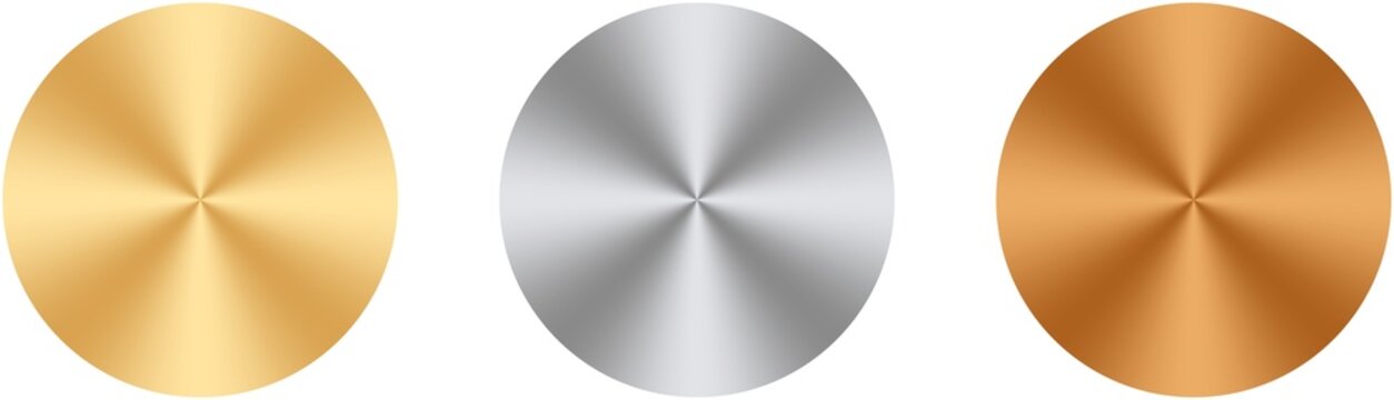 Medaille Vektor Set in Gold, Silber, Bronze auf einem wei&szlig;en isolierten Hintergrund.