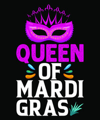 Fototapeta na wymiar Queen of mardi gras illustration template