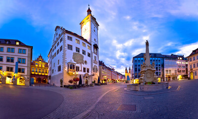 Wurzburg. Historic old Town of Wurzburg street evening view