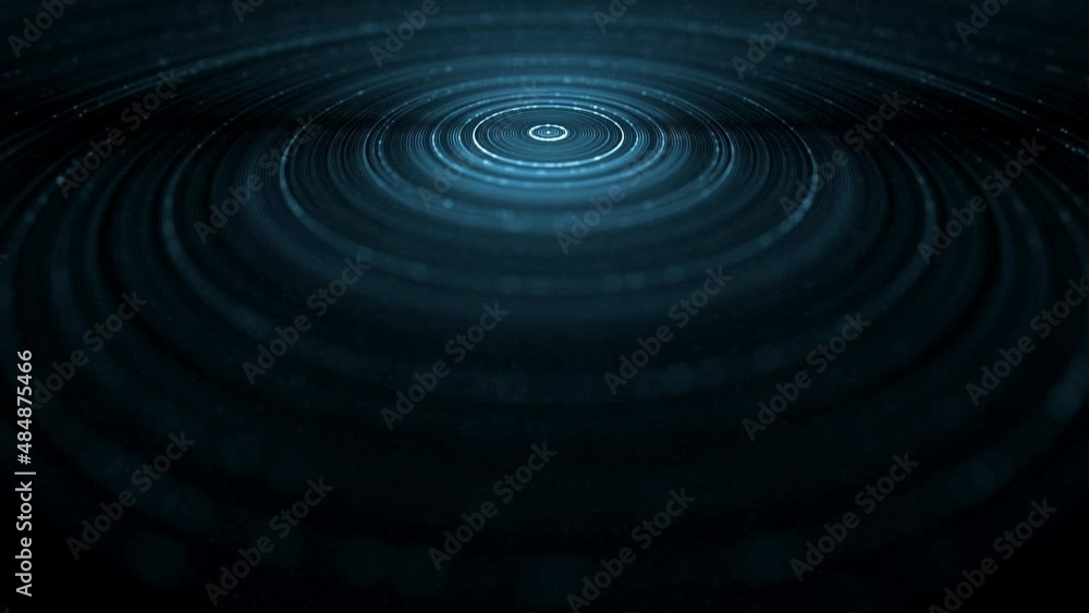 Poster abstract digital concentric rings and data lines loop/ 4k animation of an abstract wallpaper technol
