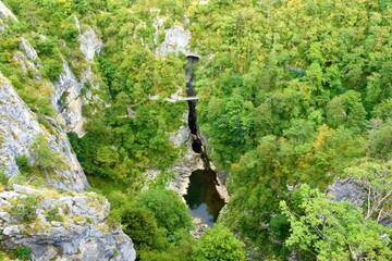 Reka river at Skocjan caves in municipality of Divaca in Primorska, Slovenia