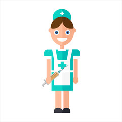 Nurse with a syringe. 
