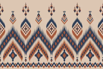 Poster Etnische ikat mooi naadloos patroon. Mexicaanse gestreepte stijl. Inheems traditioneel. Ontwerp voor achtergrond, behang, vectorillustratie, stof, kleding, batik, tapijt, borduurwerk. © Anawin