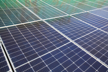 Power solar panels ,alternative clean green energy concept - obrazy, fototapety, plakaty