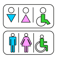 Male, Female, Handicap toilet sign, vector illustration