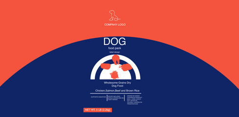 Dog food label template. abstract vector packaging design layout modern typography banner Premium Vector
