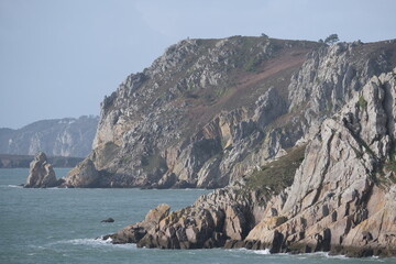 Visual variety observed on the French coast, Bretagne, Finistere. (West); focusing on rocky...