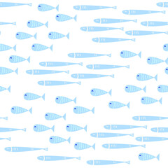 Seamless kids pattern with fish, summer children's pattern, sea pattern