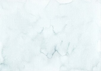Watercolor grey stains on white background texture. Light gray liquid backdrop, hand painted.