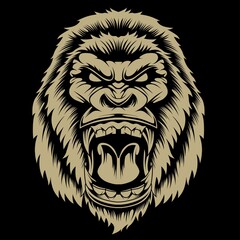 angry gorilla face vector illustration © Dominico