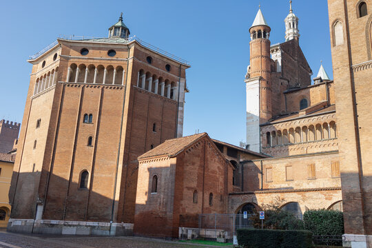 External Facade of the Baptistery of Cremona, Lombardy, Italy