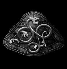 Vikings pattern of sea dragon