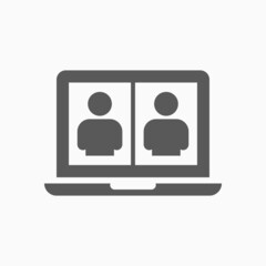 video conference icon, video chat vector, video call illustration