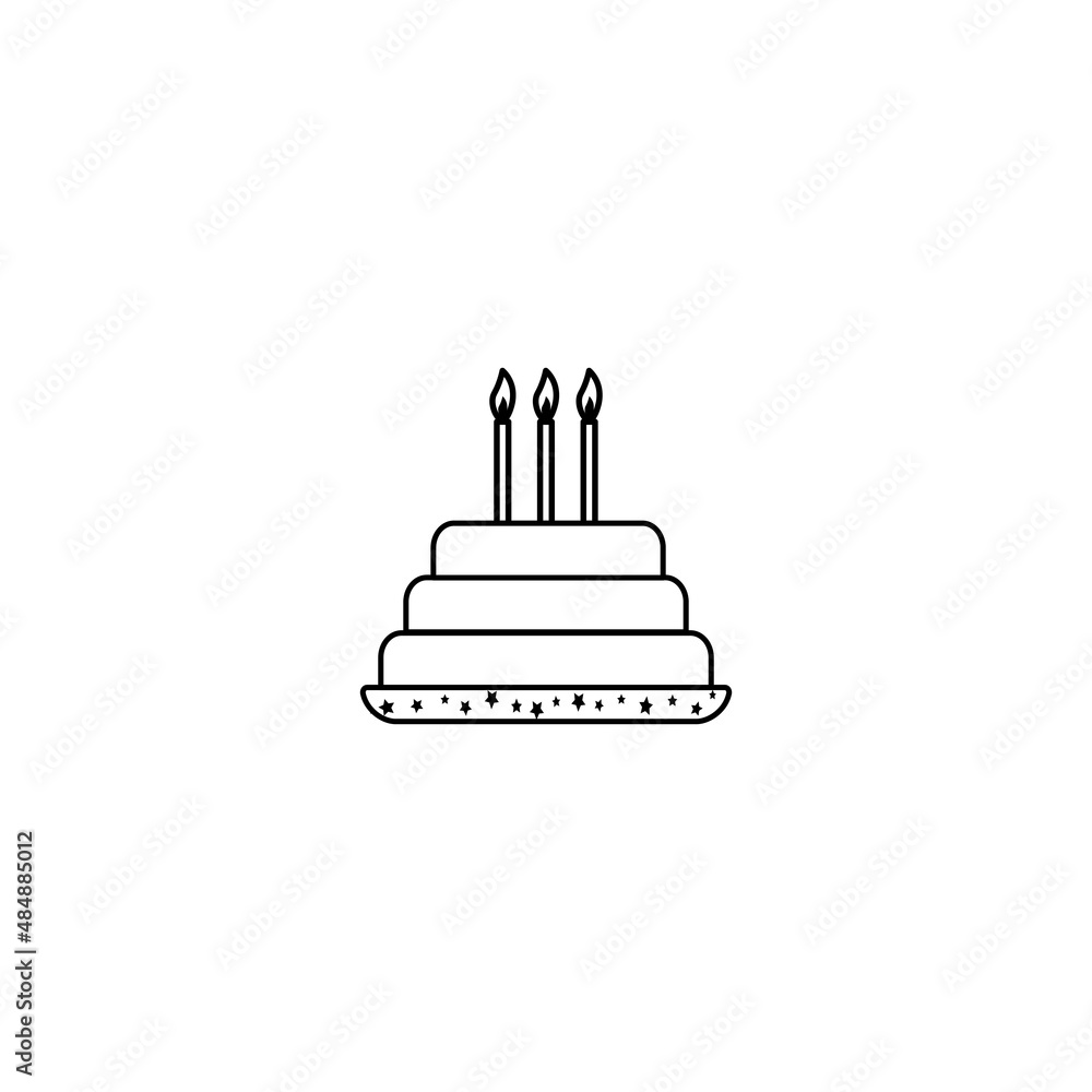 Poster cacke icon, vector illustration. flat design style. vector cacke icon illustration isolated on white