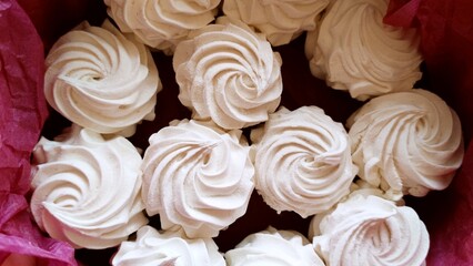 Close up view of delicious zefir