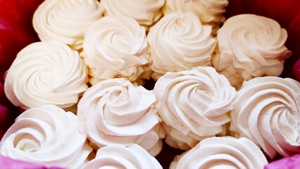 Close up view of delicious zefir