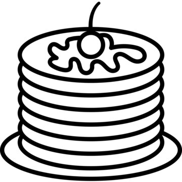 Pancake Outline Icon Food Vector