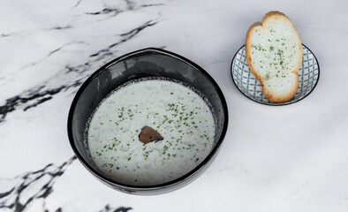 Grilled & Roasted Beef Steaks, Celery soup and Salads
