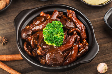 Chinese food: a plate of braised goose paw