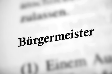 Bürgermeister - schwarz weiß Text