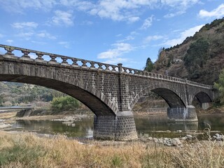 A rare triple arched stone bridge in Oita prefecture,japan