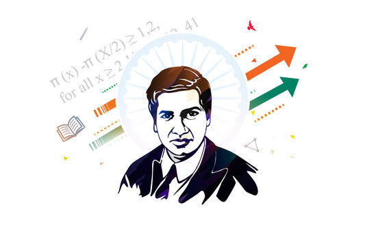 Indian remembring teacher and celebrating mathematics day with tricolor arrow