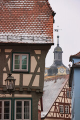 Winterliches Ansbach; Blickwinkel am Joh.-Seb.-Bach Platz (Utzgasse und Herrieder Tor)