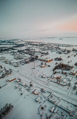 winter panoramas of the Russian village