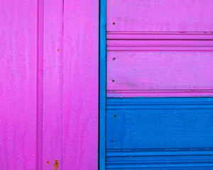Blue and Pink Wood Panelling