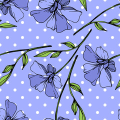 vector blue flax floral botanical