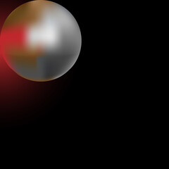 Silver ball on a black background