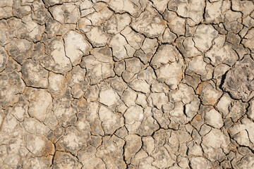 Drought cracked clay surface as a background