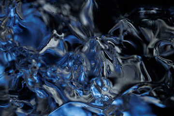 Melting ice water closeup