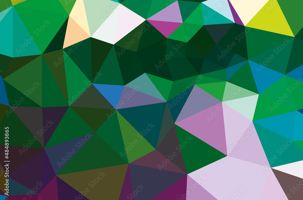 Wall mural green vivid geometric abstract bright green blurred mosaic wallpaper with triangle shapes for banner