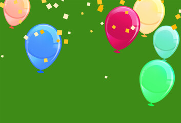 Happy Birthday Background With Balls,Balloons Flying