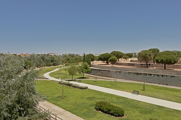 Cityparkon the embankment of guadalquivir river in Cordoba, Andalusia, Spain 