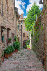 Fototapeta premium Monticchiello (Italy) - The wonderful medieval and artistic village of Tuscany region, in the municipal of Pienza, during the spring.