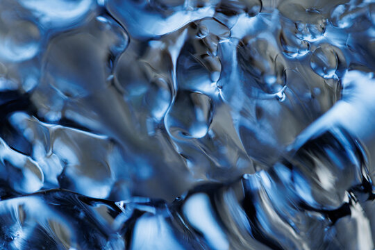 Melting ice water closeup