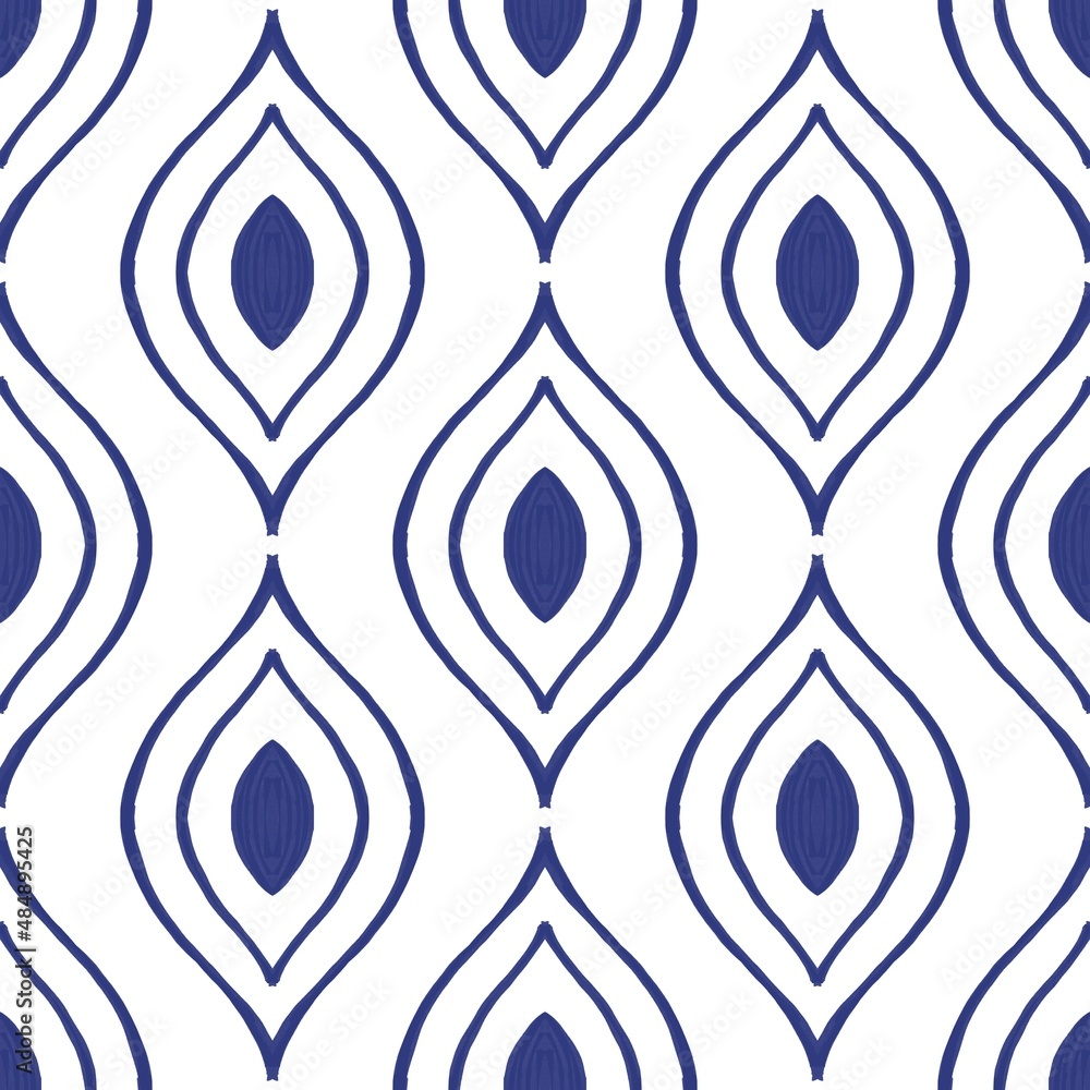 Wall mural seamless pattern, ikat pattern ethnic textile tribal american american aztec fabric geometric motif 