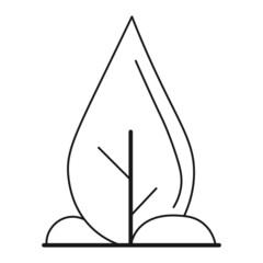 Houseplant sprout folio contour ecological icon isolated