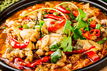Chinese Sichuan specialties spicy beef frog