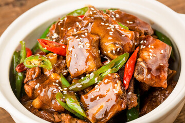 Chinese Cuisine: a plate of braised ribs