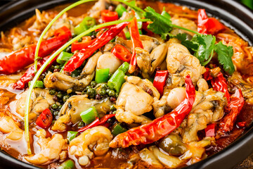 Chinese Sichuan specialties spicy beef frog