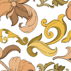 vector golden monogram floral ornament