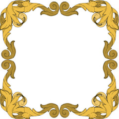 vector golden monogram floral ornament - obrazy, fototapety, plakaty