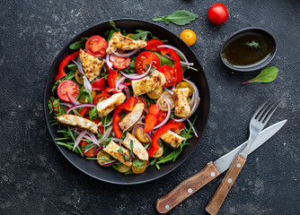 salad with vegetables and turkey