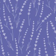 Seamless pattern with lavender flowers